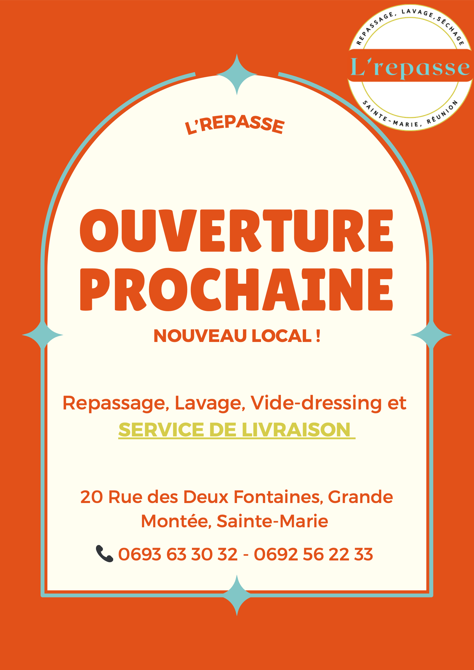 Affiche « Ouverture prochaine » du nouveau local