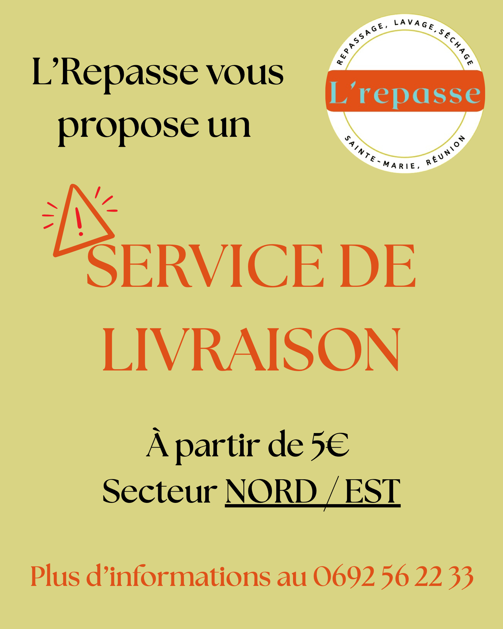 Annonce du service de livraison, secteur nord-est