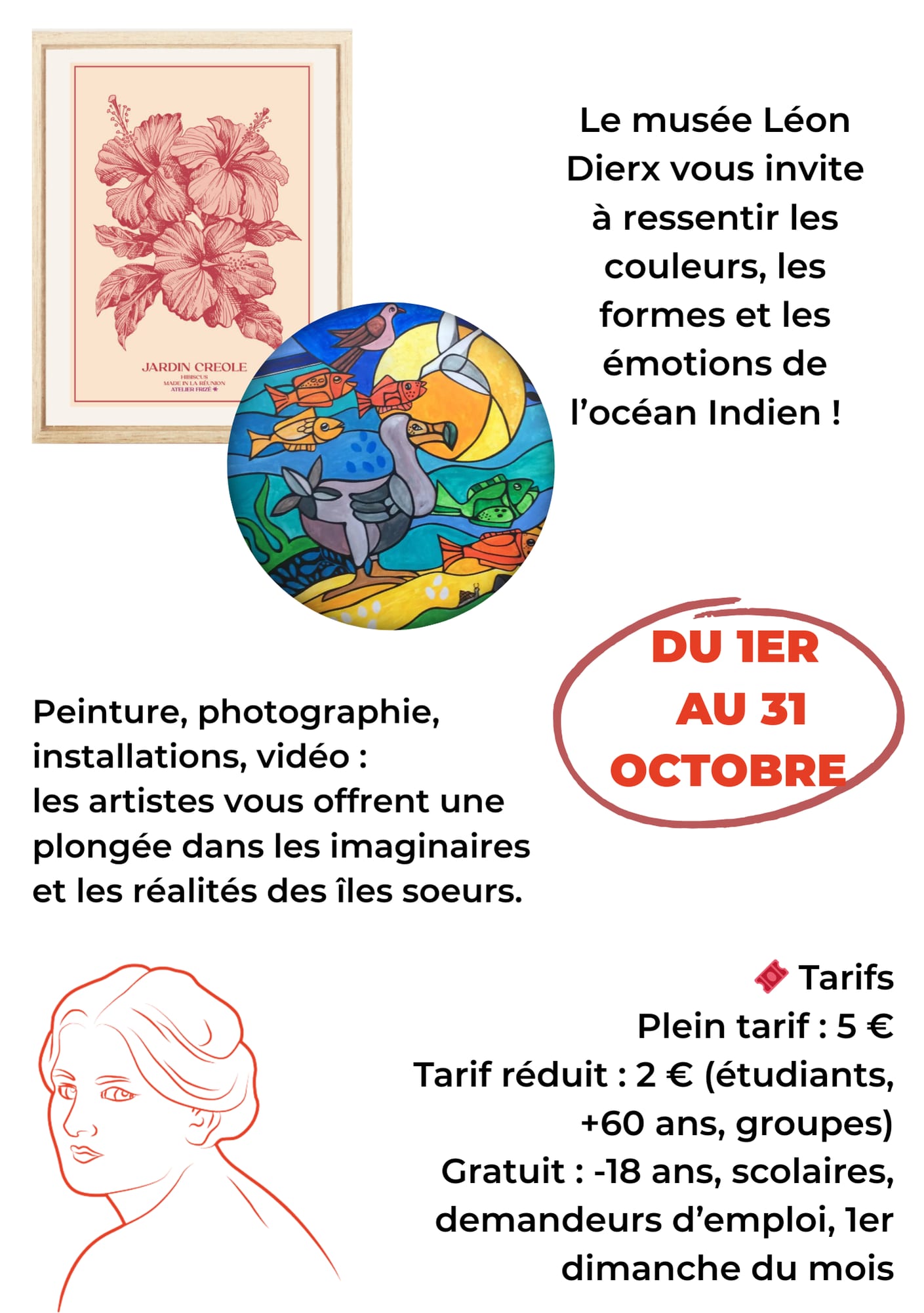 Recto du flyer — présentation de l’exposition et tarifs